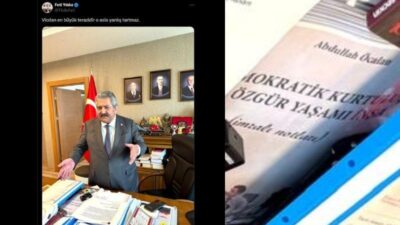 Feti Yıldız’ın Masasında Abdullah Öcalan’ın “Demokratik Kurtuluş ve Özgür Yaşamı İnşa” Kitabı MHP Genel Başkan Yardımcısı Feti Yıldız'ın masasındaki kitap herşeyi gözler